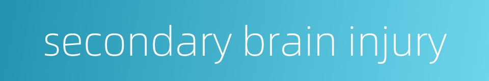 secondary brain injury的同义词