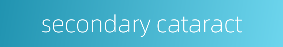 secondary cataract的同义词