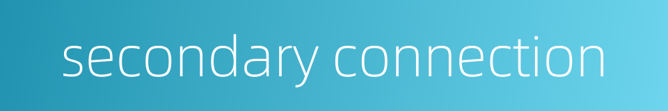 secondary connection的同义词