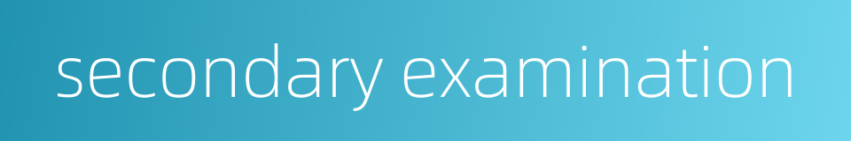 secondary examination的同义词