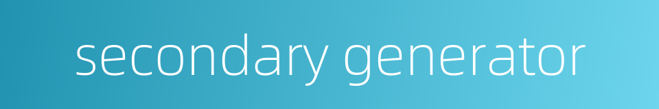 secondary generator的同义词