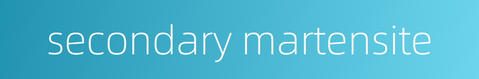 secondary martensite的同义词