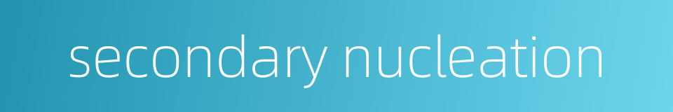 secondary nucleation的同义词