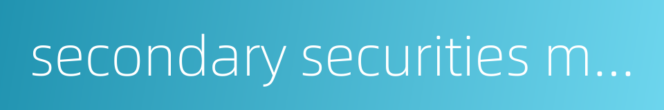 secondary securities market的同义词