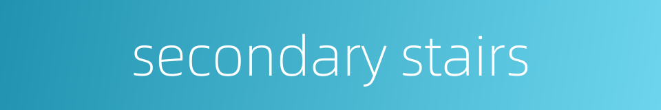 secondary stairs的同义词