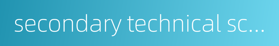 secondary technical school的同义词