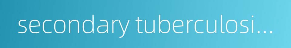 secondary tuberculosis of lung的同义词