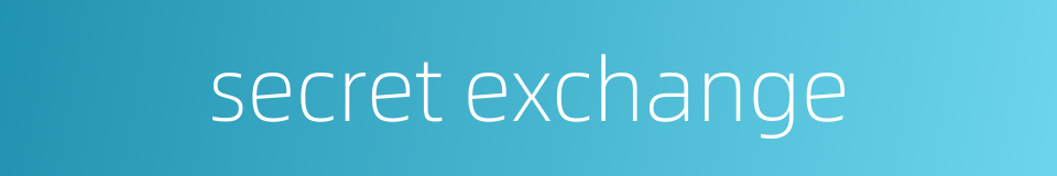 secret exchange的同义词