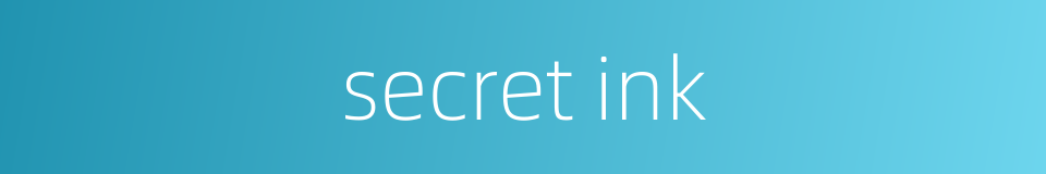 secret ink的同义词