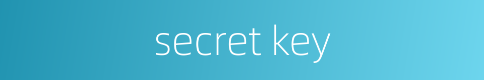secret key的同义词