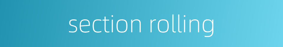 section rolling的同义词