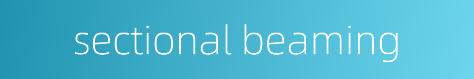 sectional beaming的同义词