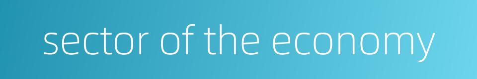 sector of the economy的同义词