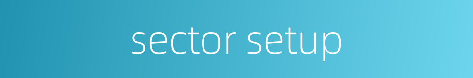 sector setup的同义词