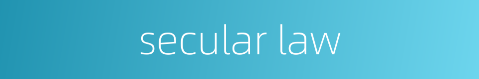 secular law的同义词
