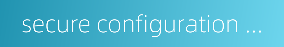 secure configuration management的同义词
