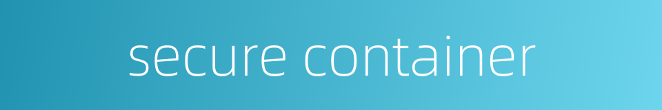 secure container的同义词