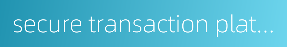 secure transaction platform的同义词