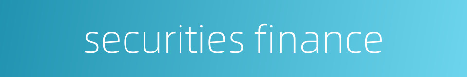 securities finance的同义词