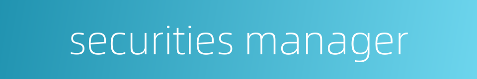 securities manager的同义词