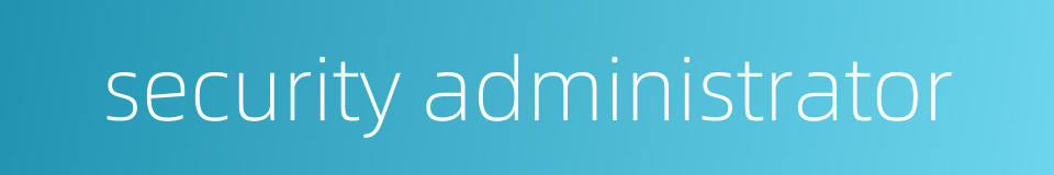 security administrator的同义词