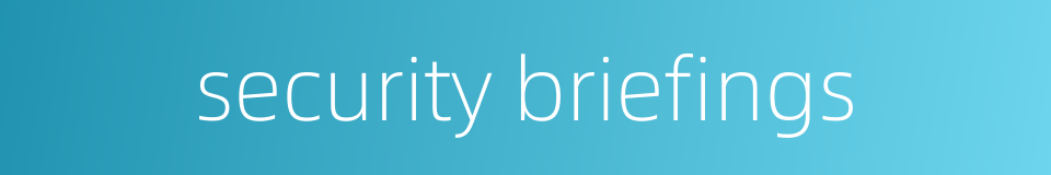 security briefings的同义词