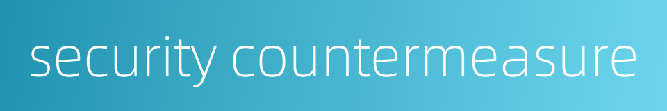 security countermeasure的同义词