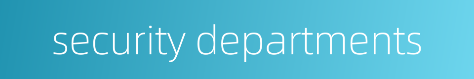 security departments的同义词
