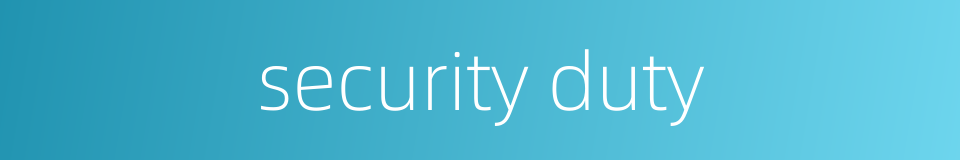 security duty的同义词