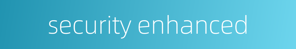 security enhanced的同义词