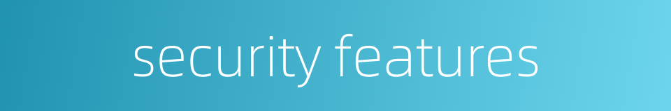 security features的同义词