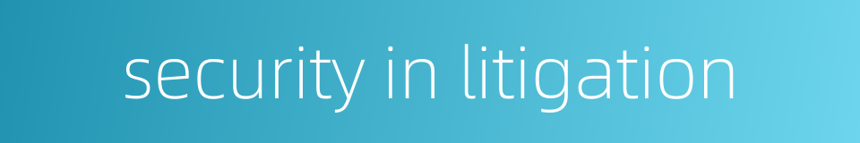 security in litigation的同义词