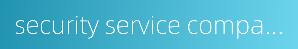 security service company的同义词