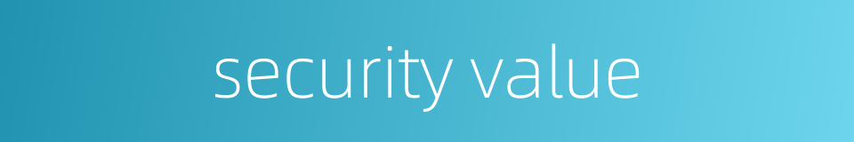 security value的同义词