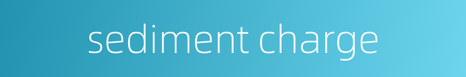 sediment charge的同义词