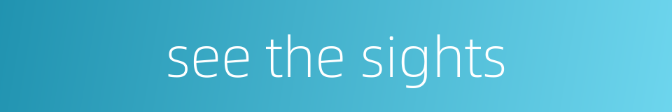 see the sights的同义词