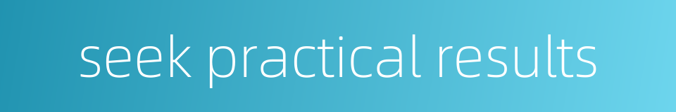 seek practical results的同义词