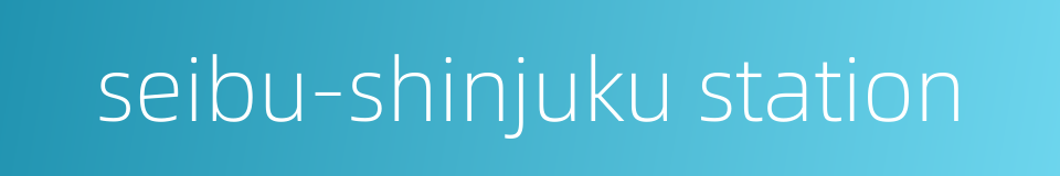 seibu-shinjuku station的同义词