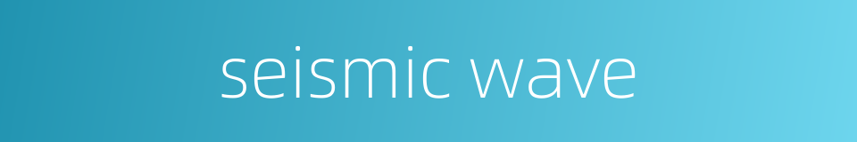 seismic wave的同义词