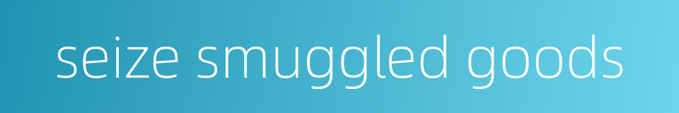 seize smuggled goods的同义词