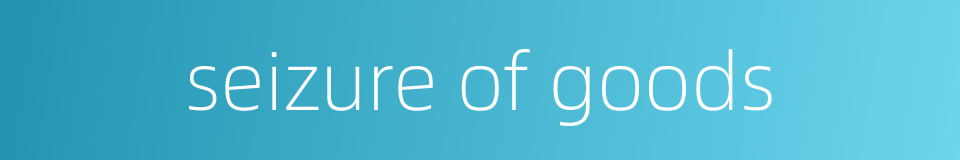 seizure of goods的同义词