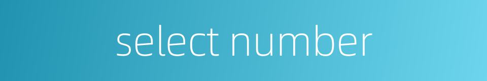 select number的同义词