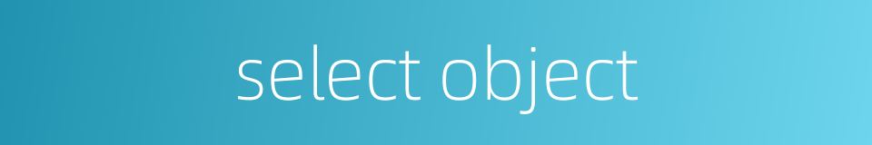 select object的同义词