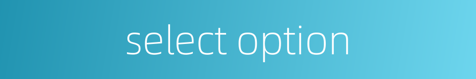 select option的同义词