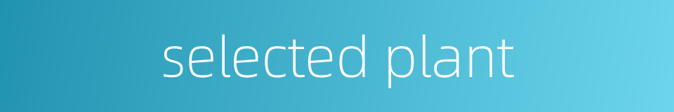 selected plant的同义词