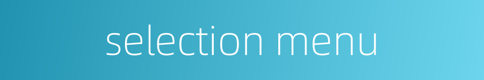 selection menu的同义词