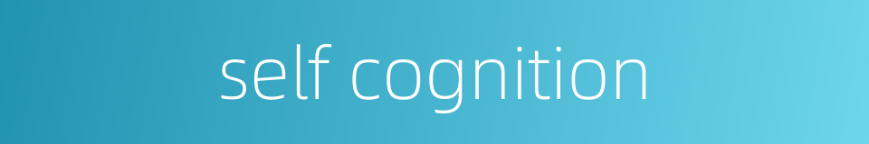 self cognition的同义词
