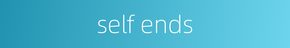 self ends的同义词