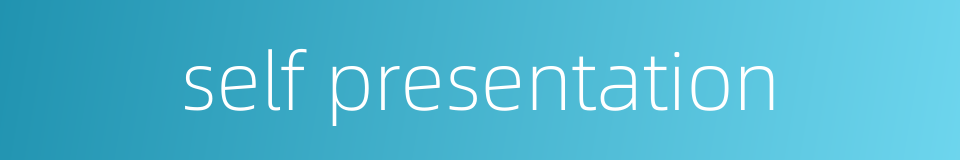 self presentation的同义词