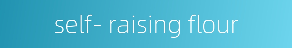 self- raising flour的同义词